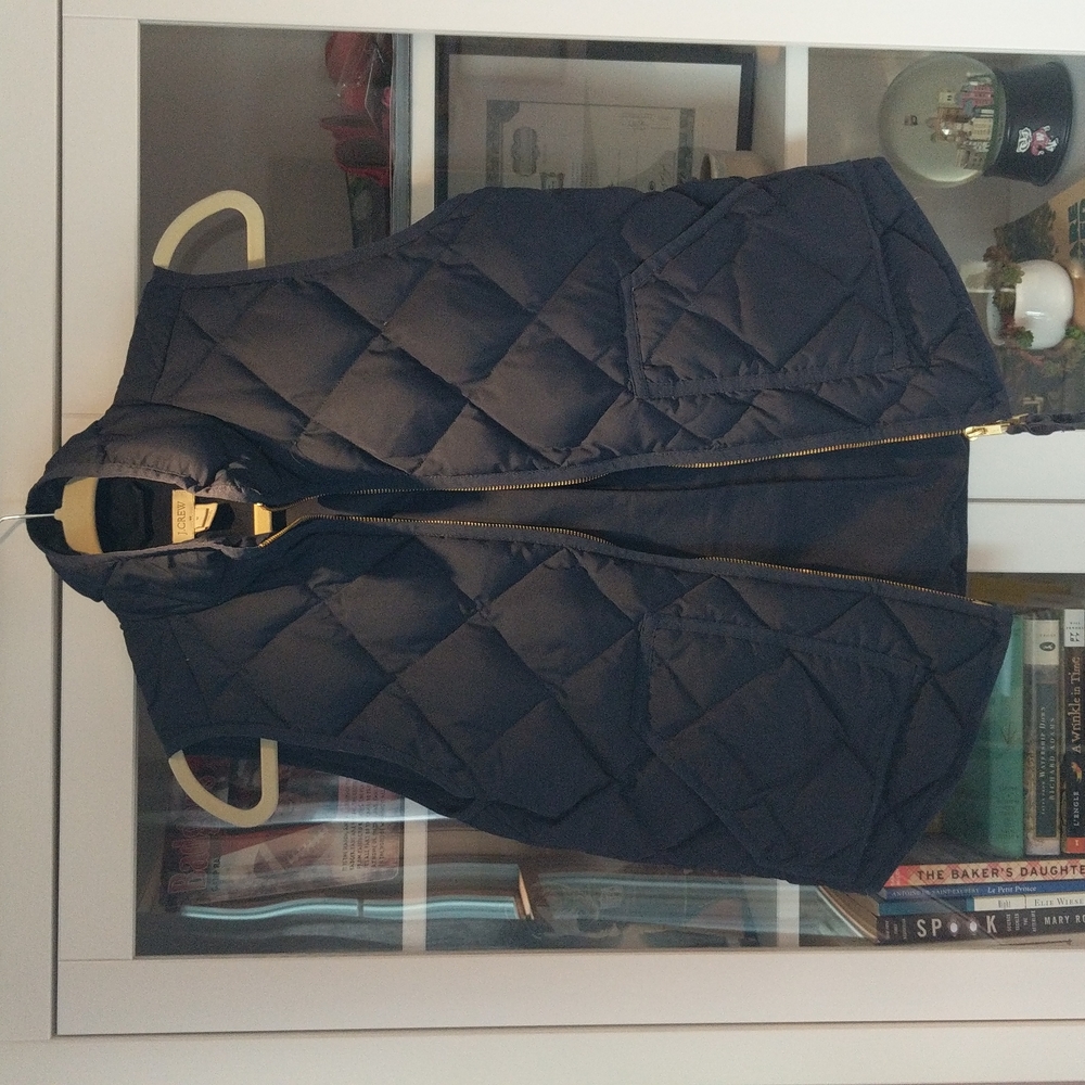Navy blue J Crew Puffer vest